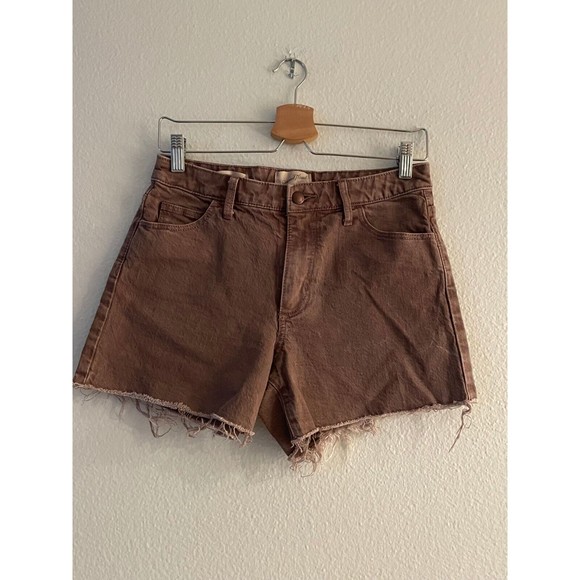 Universal Thread Vintage Midi Cut-Off Denim Jean Shorts Womens 2/26 Raw Hem - Picture 5 of 14